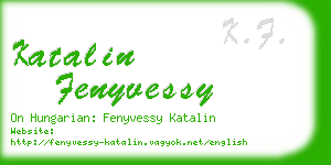 katalin fenyvessy business card